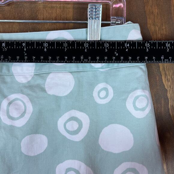 Talbots Womens Skirt Green White Polka Dot Pattern A-Line Stretch 8 Petite - Picture 8 of 12